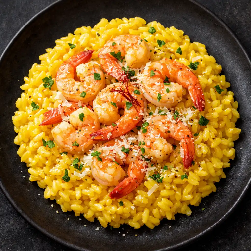 Danie główne – risotto z krewetkami i szafranem